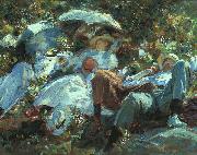 John Singer Sargent Group with Parasols Spain oil painting reproduction